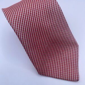 Charvet Red and White Diagonal Striped Tie